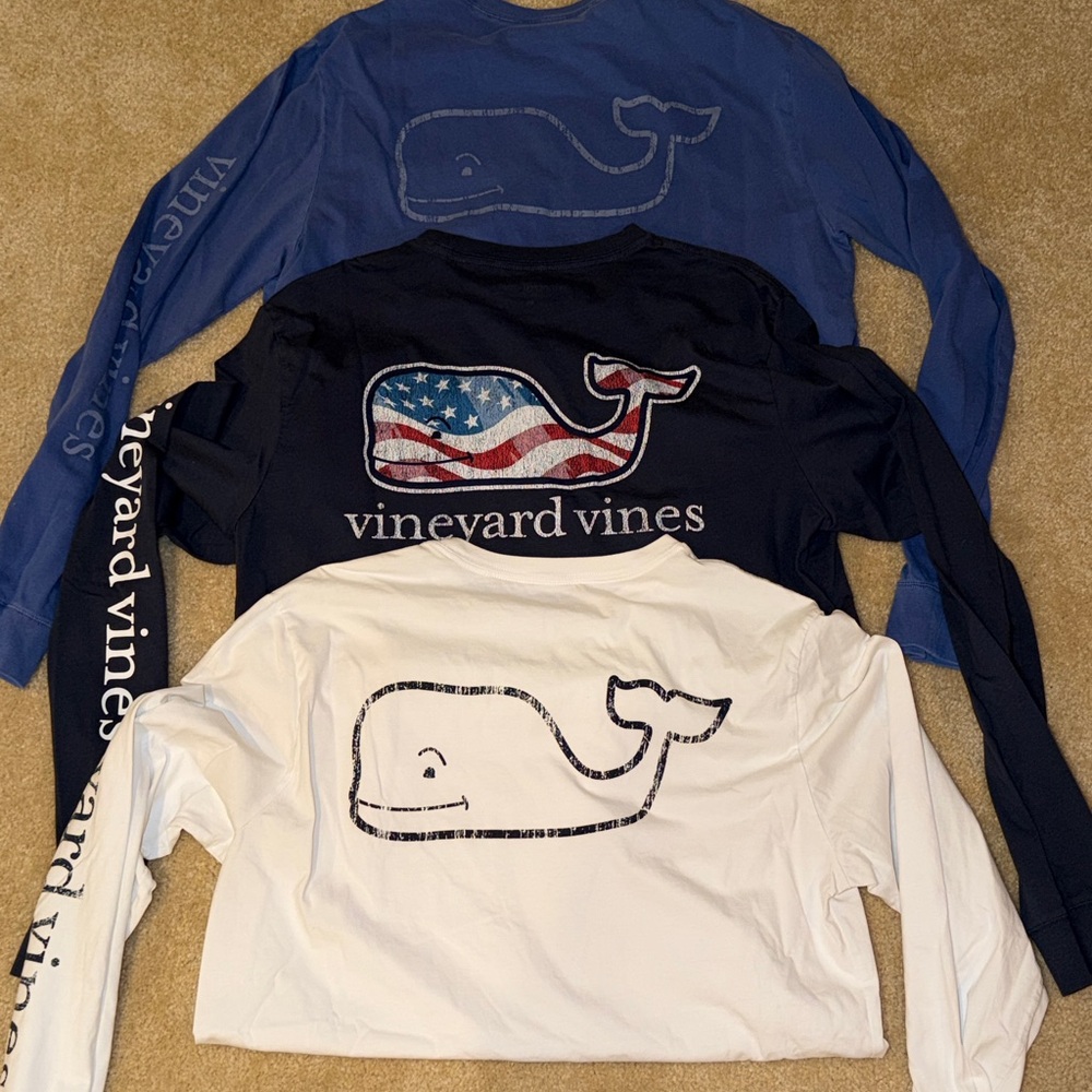 Lot of 3 Vineyard Vines Men’s Medium Long Sleeve Tee
